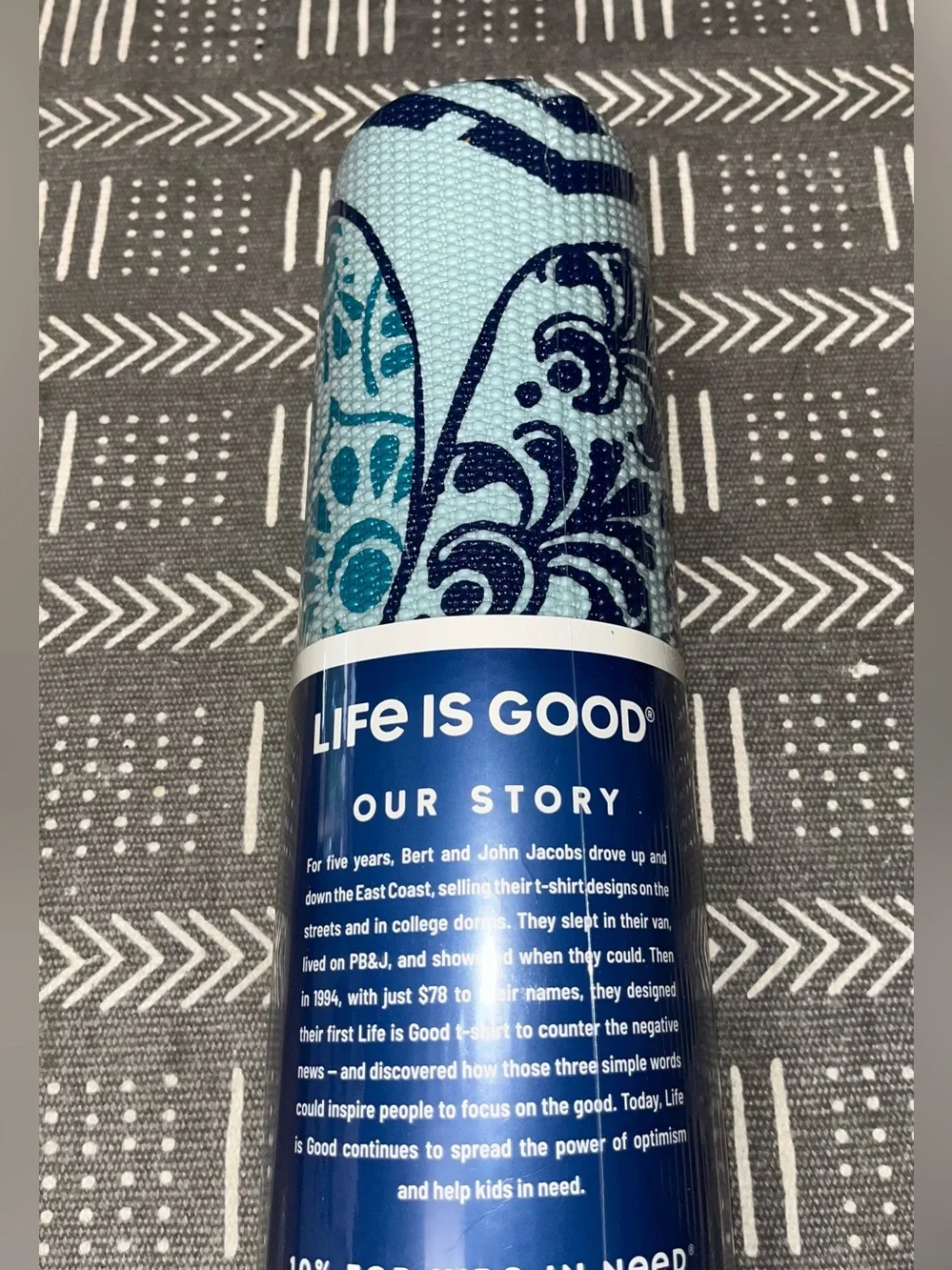 Life Is Good Blue Lightweight Non Slip Yoga Mat‎ Do What You Love 68